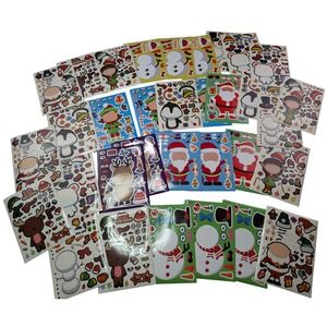 HIKUIBU 36PCS Christmas Sticker Sets Kids Santa Reindeer Snowman Penguin Crafts